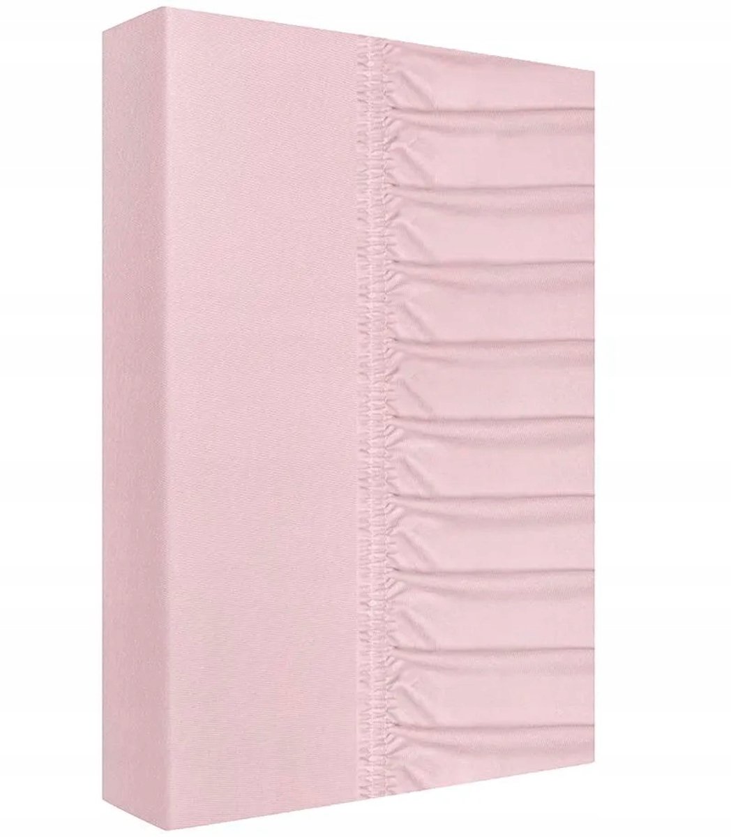 Jersey Hoeslaken 140x200cm Roze Katoen - Dik & Mat