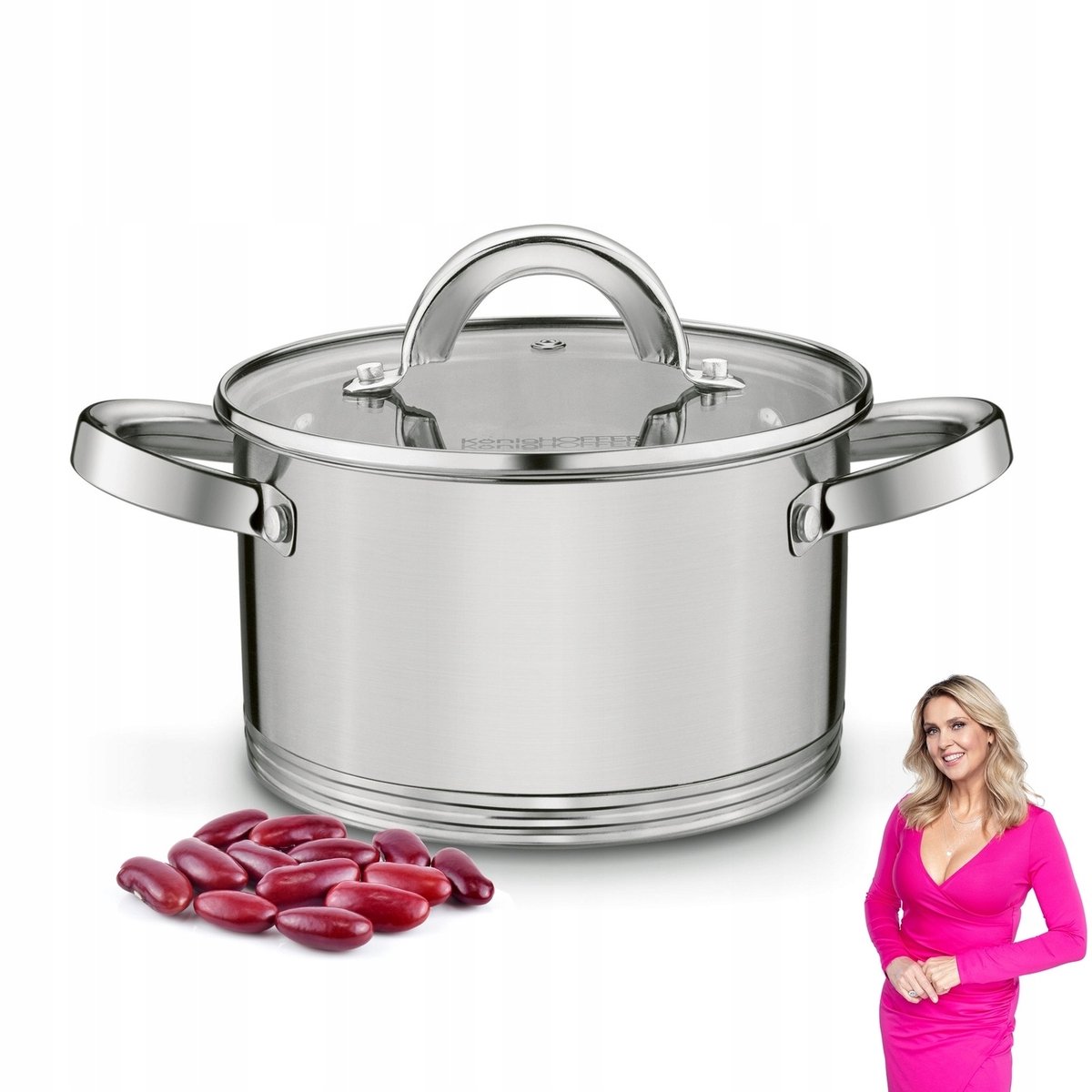 Konigoffer Petra Inductiepan RVS 1,8L met Deksel - 16cm