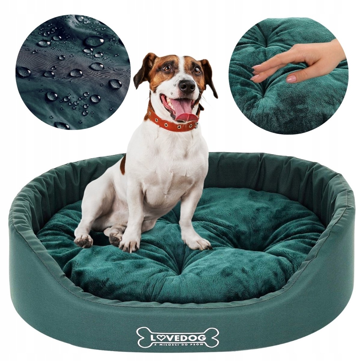 Lovedog Royal Hondenkussen Antiallergisch Maat M - Groen 60x50cm