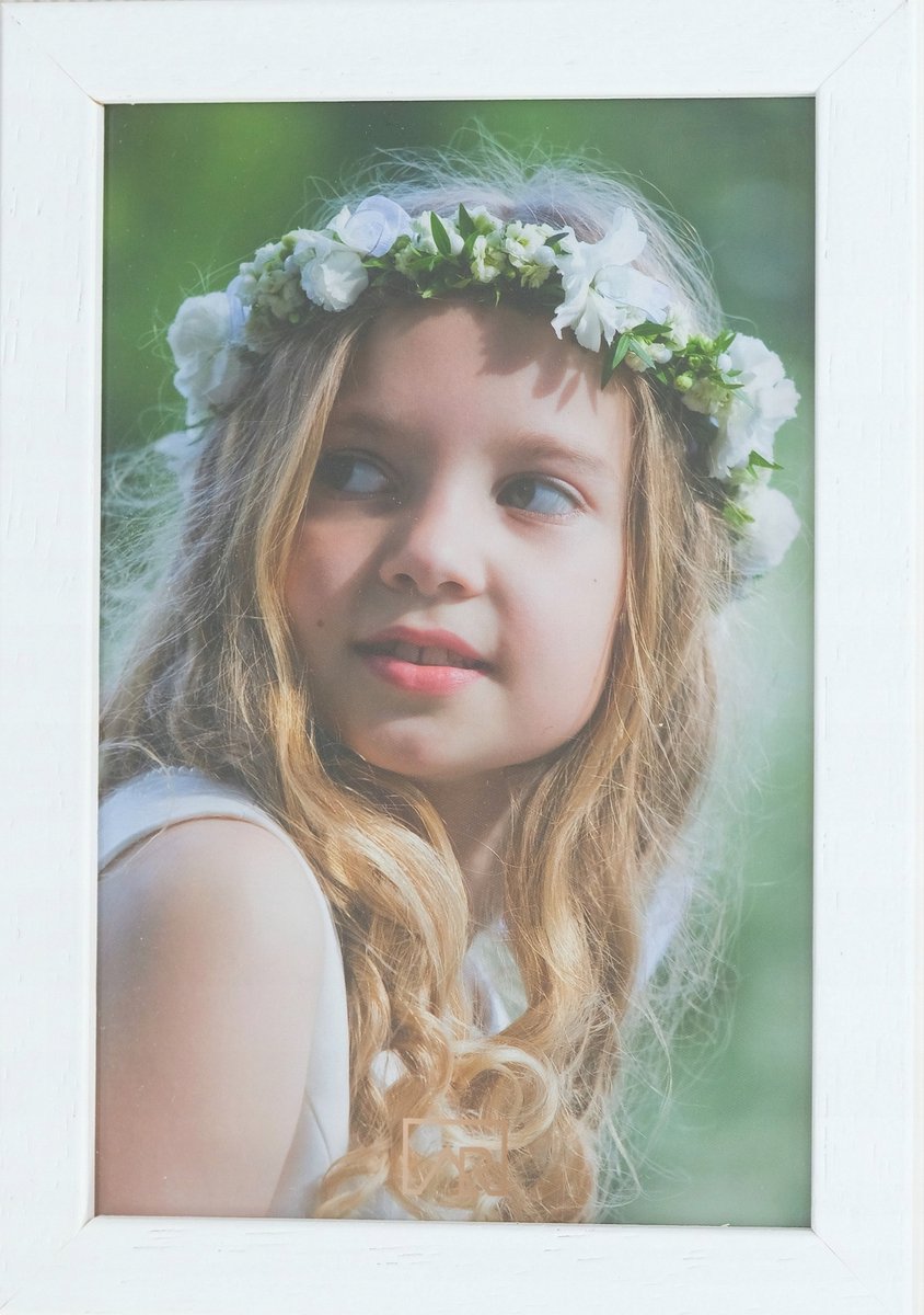 Houten Fotolijst Wit A4 21x29,7 cm - Bruiloft, Communie, Diploma