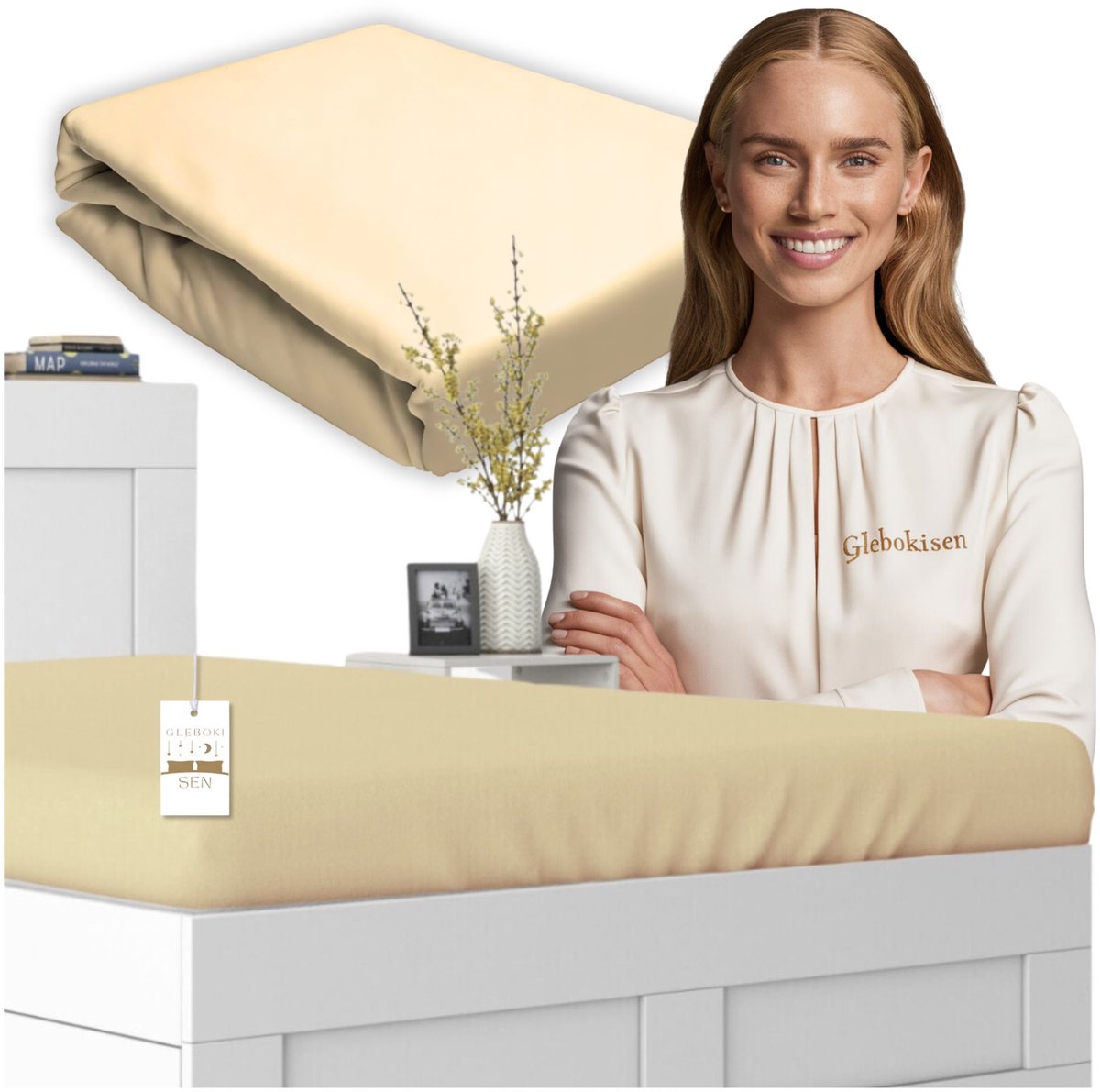 Hoeslaken Jersey Katoen 180x200cm Cappuccino - Dik & Zacht