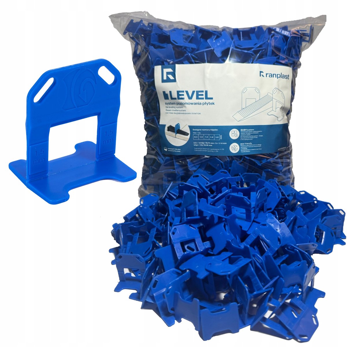 500x beton levelsysteem Clips 1,5 mm Fuga Ranplast