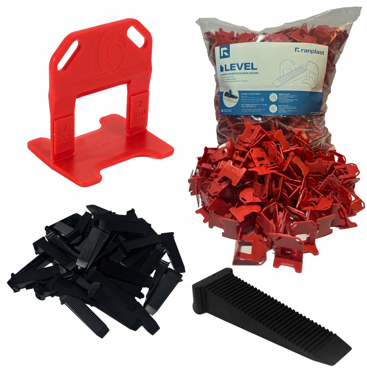 Ranplast Tegel leveling systeem 2mm - 100 Clips + 25 Wiggen