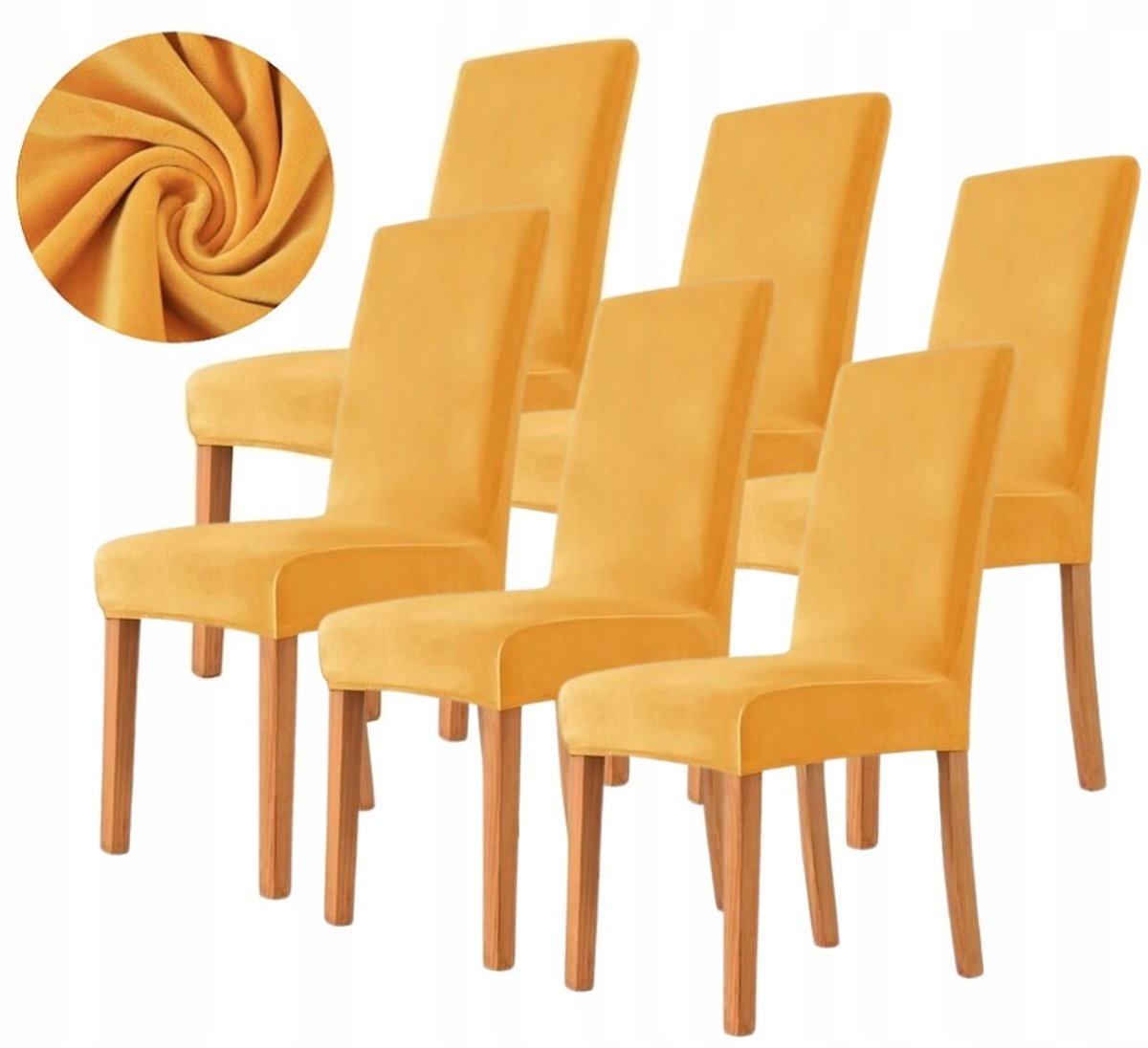Set van 6 Luxe Velours Stoelhoezen - Elastisch & Zacht