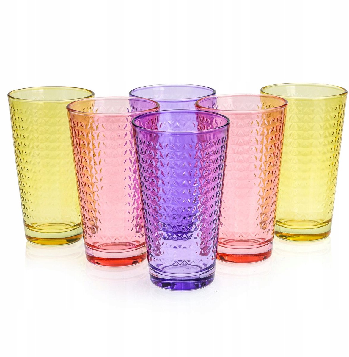 TG Tressa Kleurijke Glazen 360ml - Set van 6 stuks