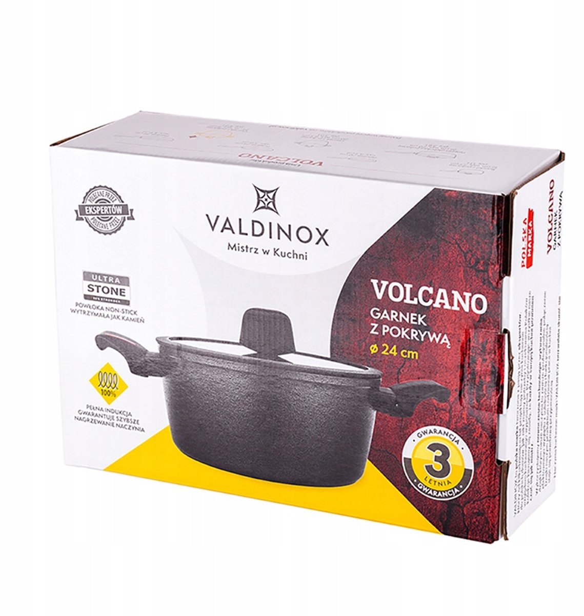 Valdinox Volcano Pan 24cm 4L - Anti-aanbaklaag, Geschikt voor Inductie