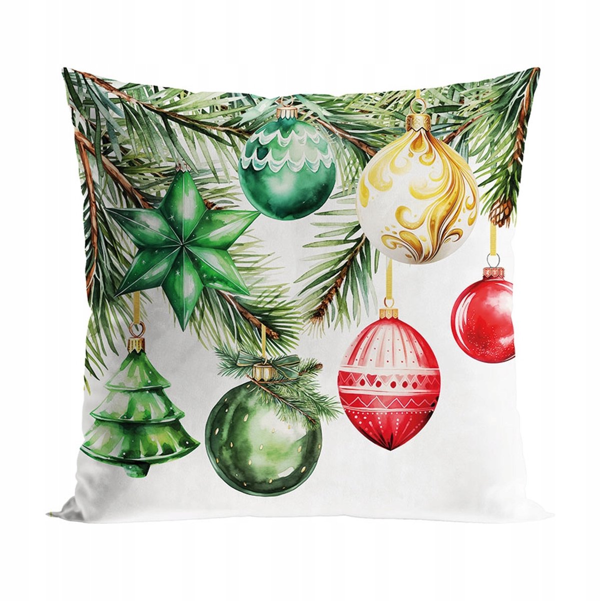 Decoratieve Kussenhoes 40x40 cm - Kerstballen Fluweel