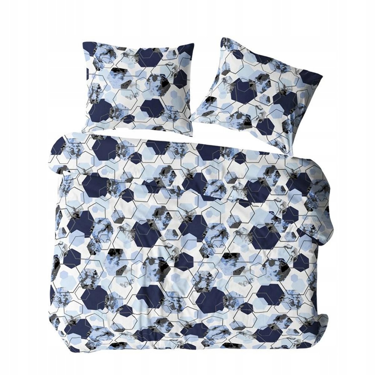 Kora Beddengoed Set 160x200 Wit Blauw Geometrisch Katoen