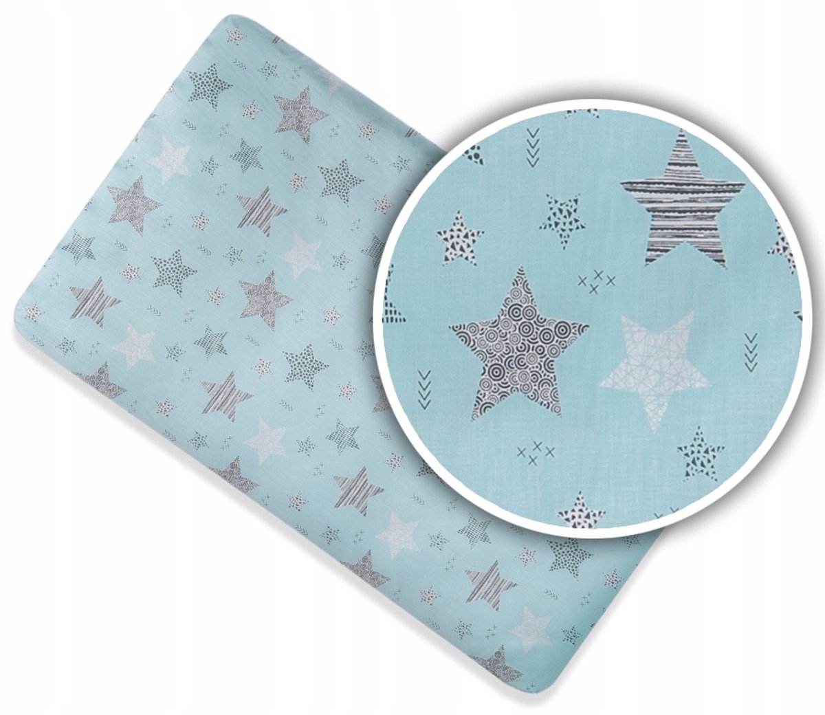 Hoeslaken Katoen 120x60cm met Elastiek - New Stars Mint
