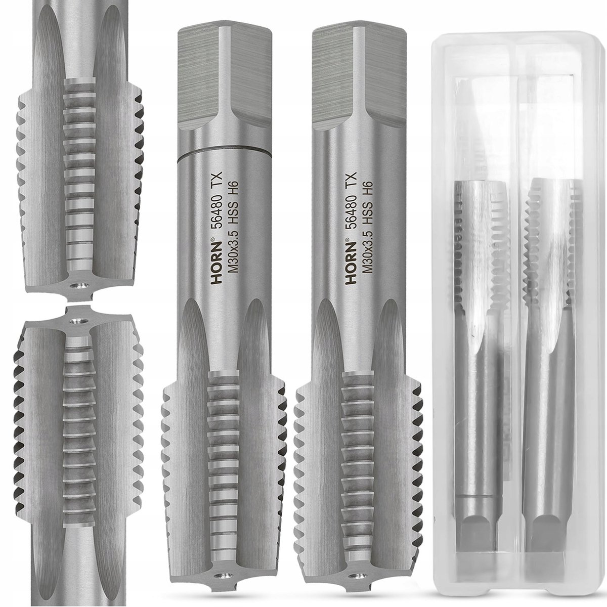 Set van 2 Handmatige Schroefdraad Tappen M30x3.5mm DIN-352