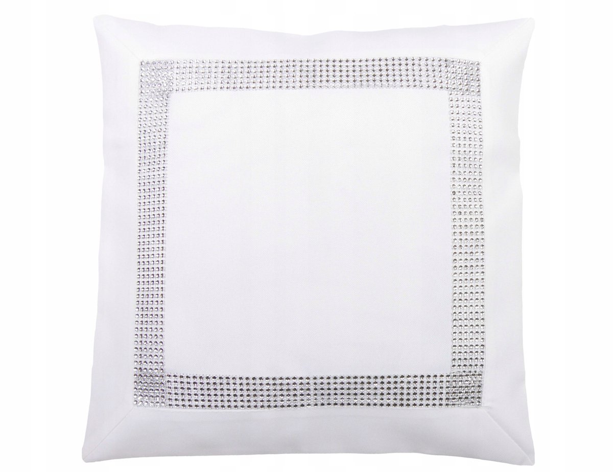 Decoratieve Kussensloop Margo Wit 40x40 cm met Zilveren Accent