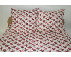 Kora Beddengoed 200x200cm - Rode Rozen, Knopen, 100% Katoen