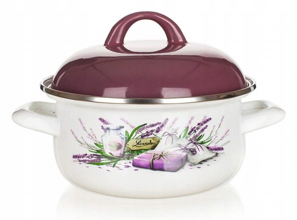 Banket Lavendel Geëmailleerde Pan 18cm 1,4L met Deksel