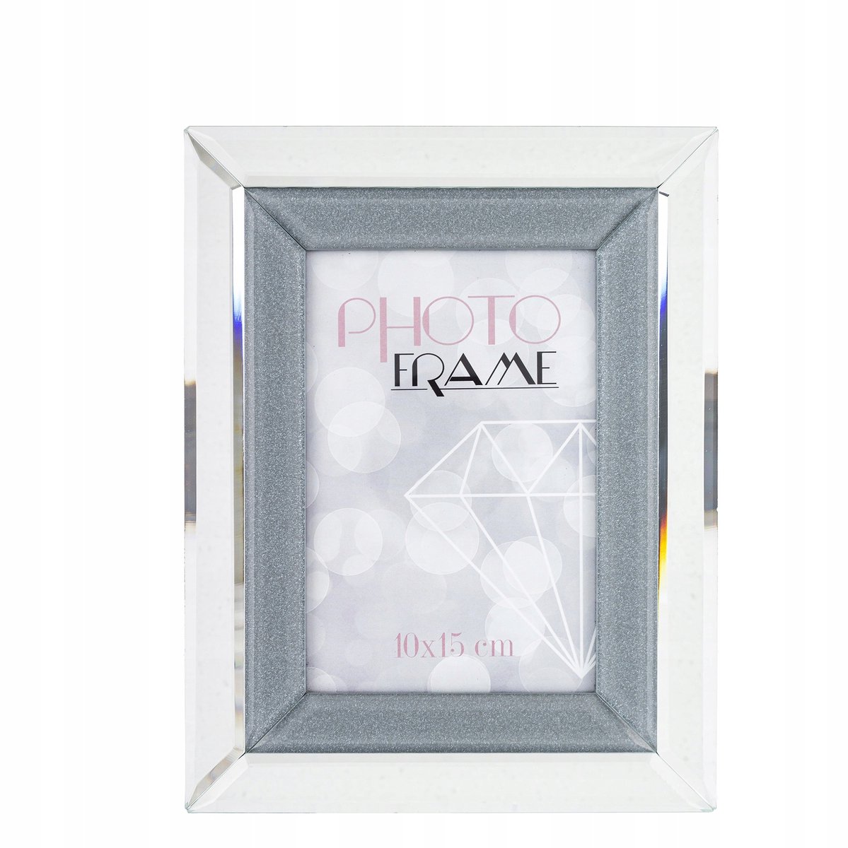 Elegante Glazen Fotolijst 10x15 cm Grijs-Zilver Staand