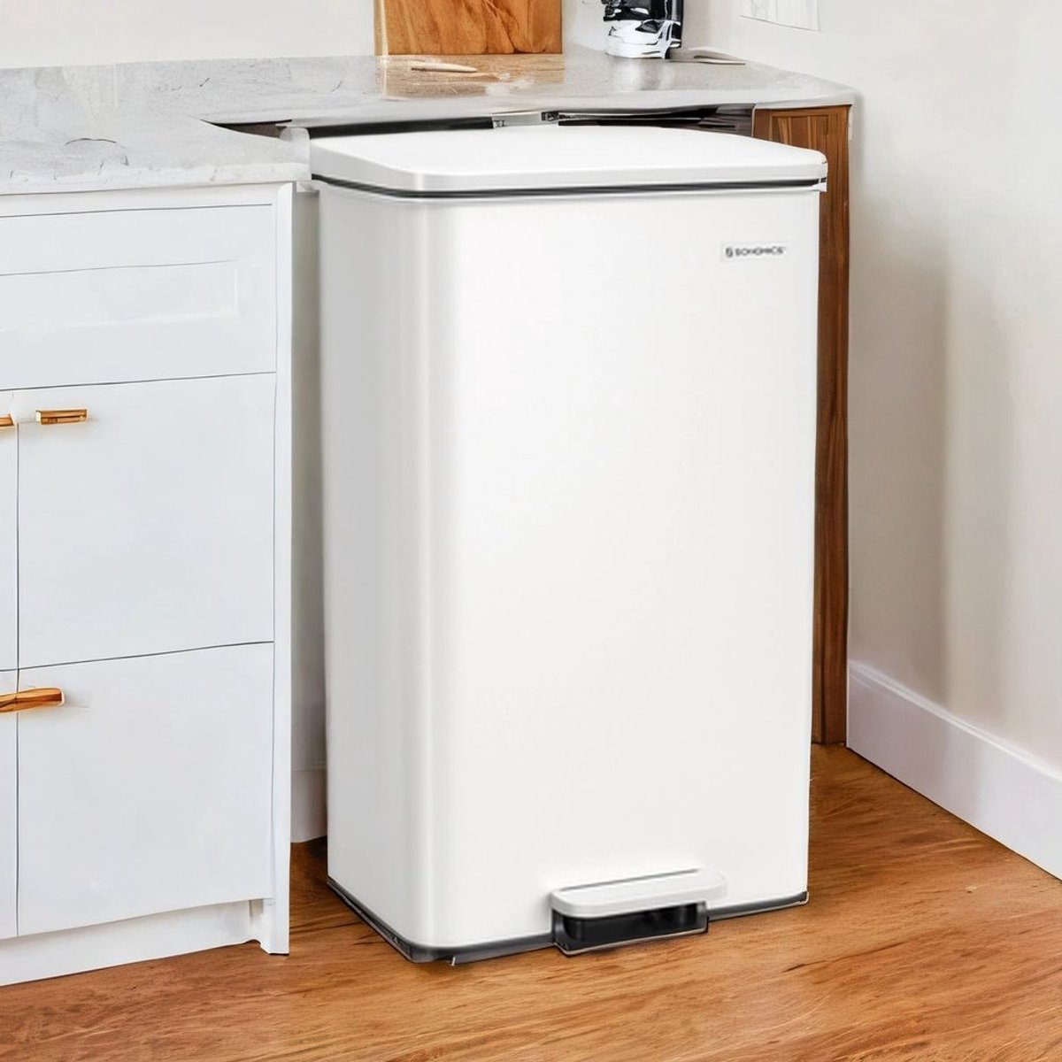 Keukenprullenbak – 40 liter – Softclose deksel – Staal – Zilver