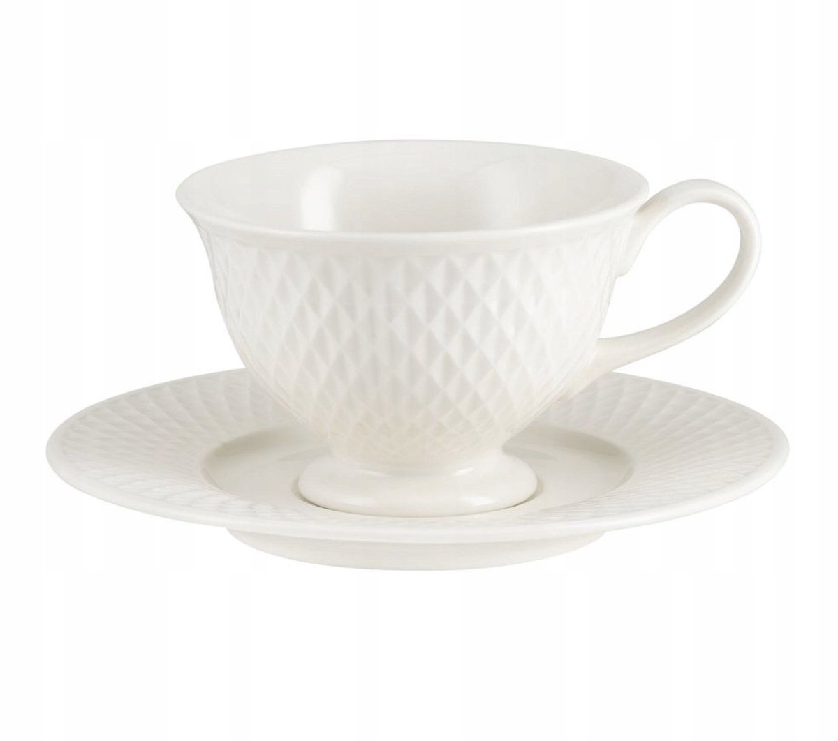 Eclat Keramische Theekop met Schotel 220ml - Elegant Wit
