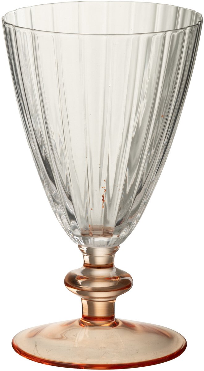 J-Line glas Gestreept - glas - transparant/zalmroze