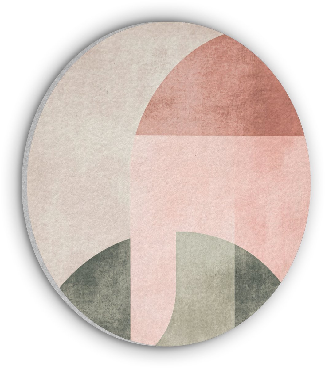 Akoestisch wandpaneel rond 90x90 cm - Vilt schilderij Cirkel - Abstract - Roze - Ronde akoestische panelen - Geluidsdempende wanddecoratie - Geluidsisolatie wandcirkel - Muurdecoratie geluidspanelen