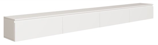 Selsey Bemmi – Meuble TV mural à quatre abattants, 300 cm, blanc