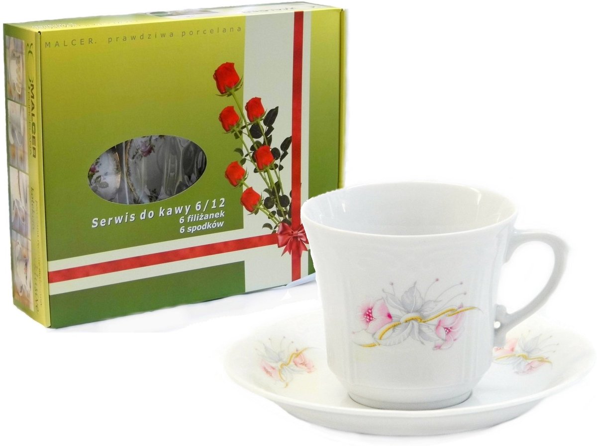 Kameliia Koffieservies 12-delig Porselein voor 6 Personen