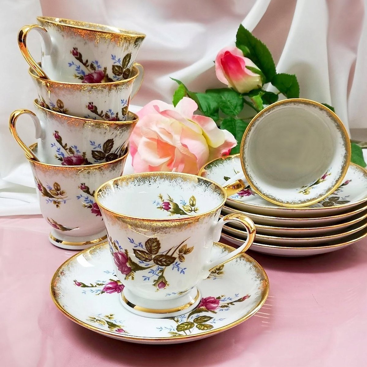 Chodzież Astra Koffieservies 6 personen, 12 delen, goudkleurig