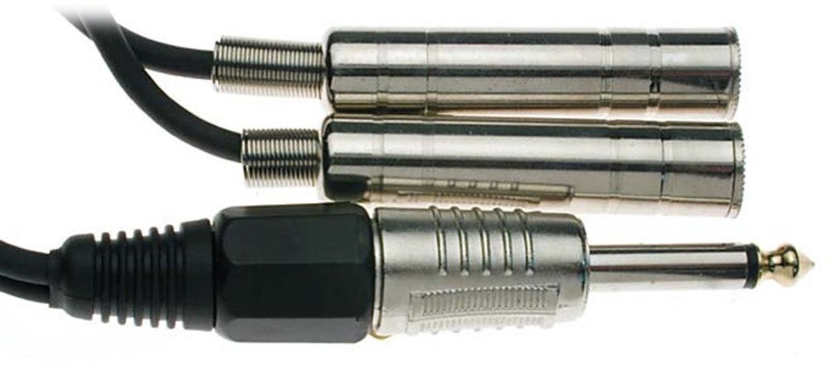 Stagg YC0.1/1P2PFH 1x jack male - 2x jack female Y-kabel 10cm