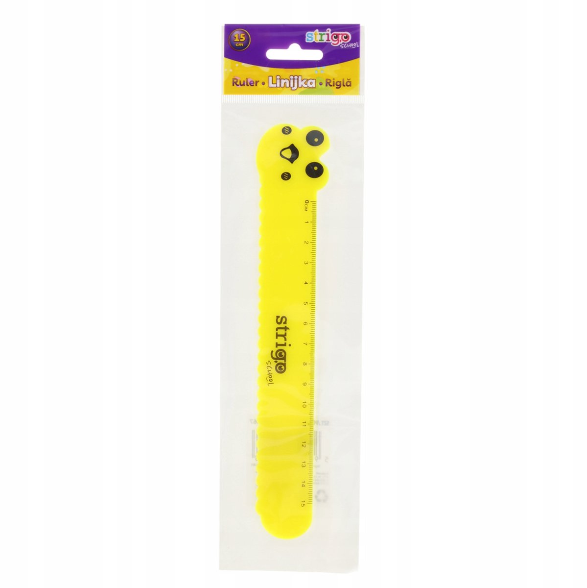 Strigo Liniaal 15cm - Vrolijke Rups voor School