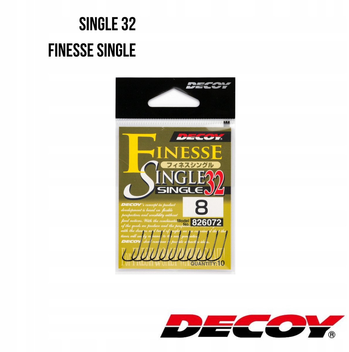 Decoy Single32 Finesse Enkele Haak #8 (10 stuks)