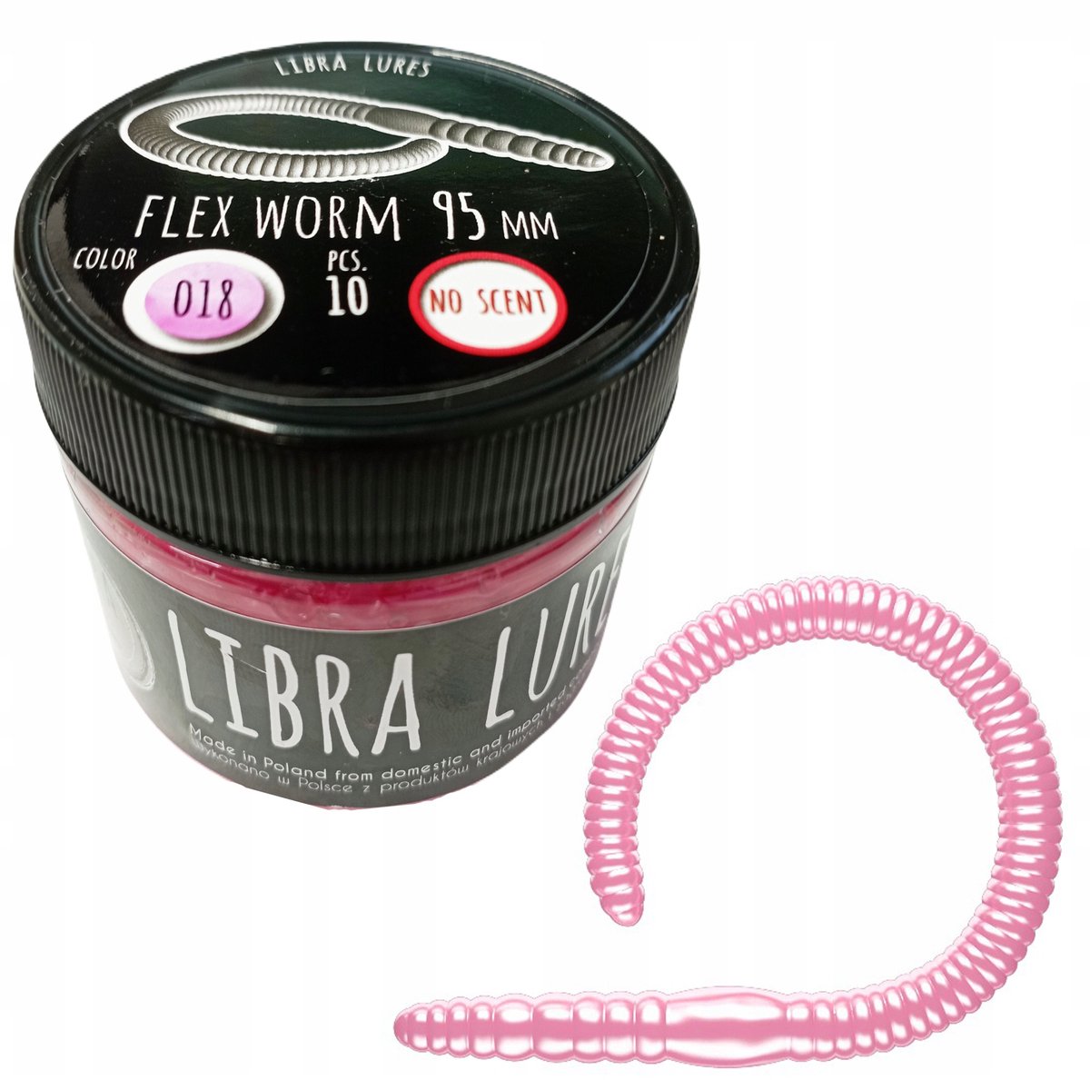 Libra Lures Flex Worm 9,5cm 018 Pink Pearl - Zonder Aas