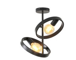 Plafondlamp Hover 2 lichts H 53 cm mat zwart