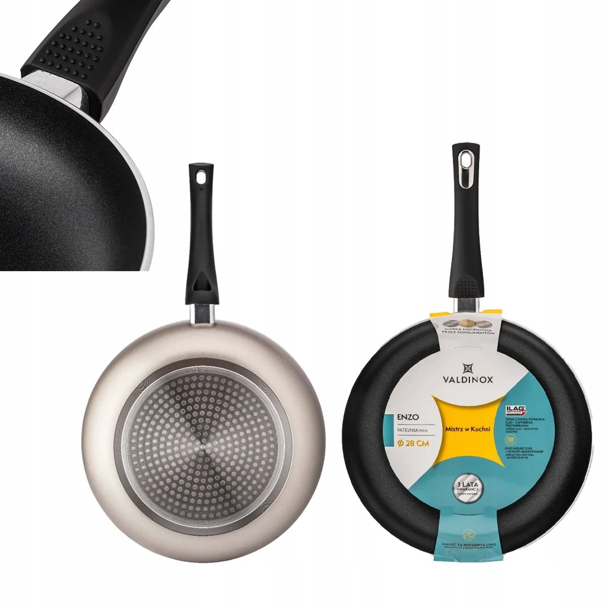 Valdinox Enzo Pan 28 cm - Inductie & Gas - Antiaanbaklaag