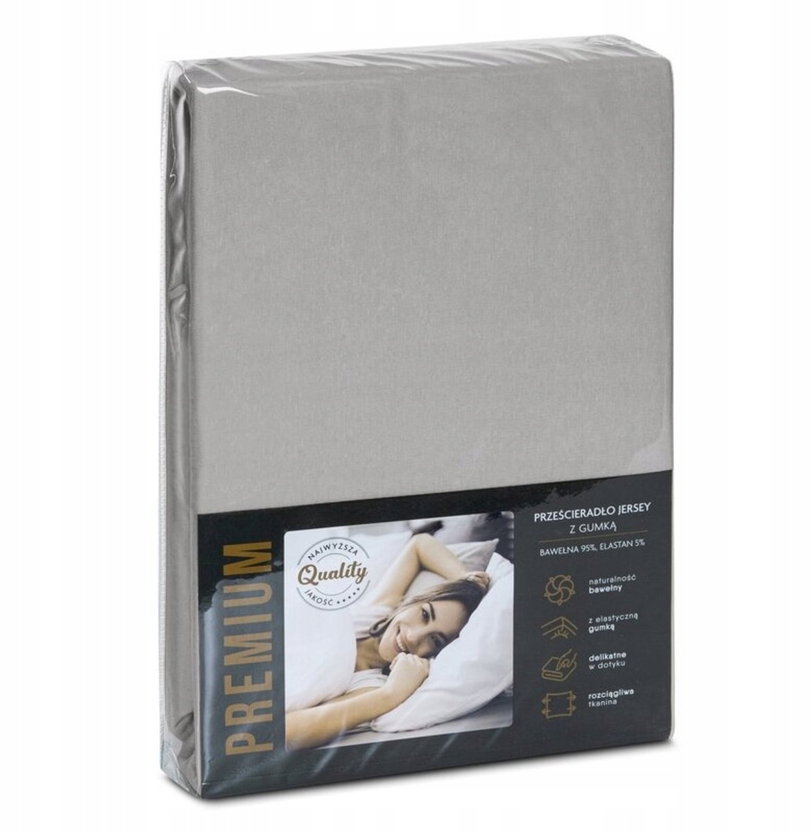 Jersey Hoeslaken Premium 90x200cm - Zilverkleurig