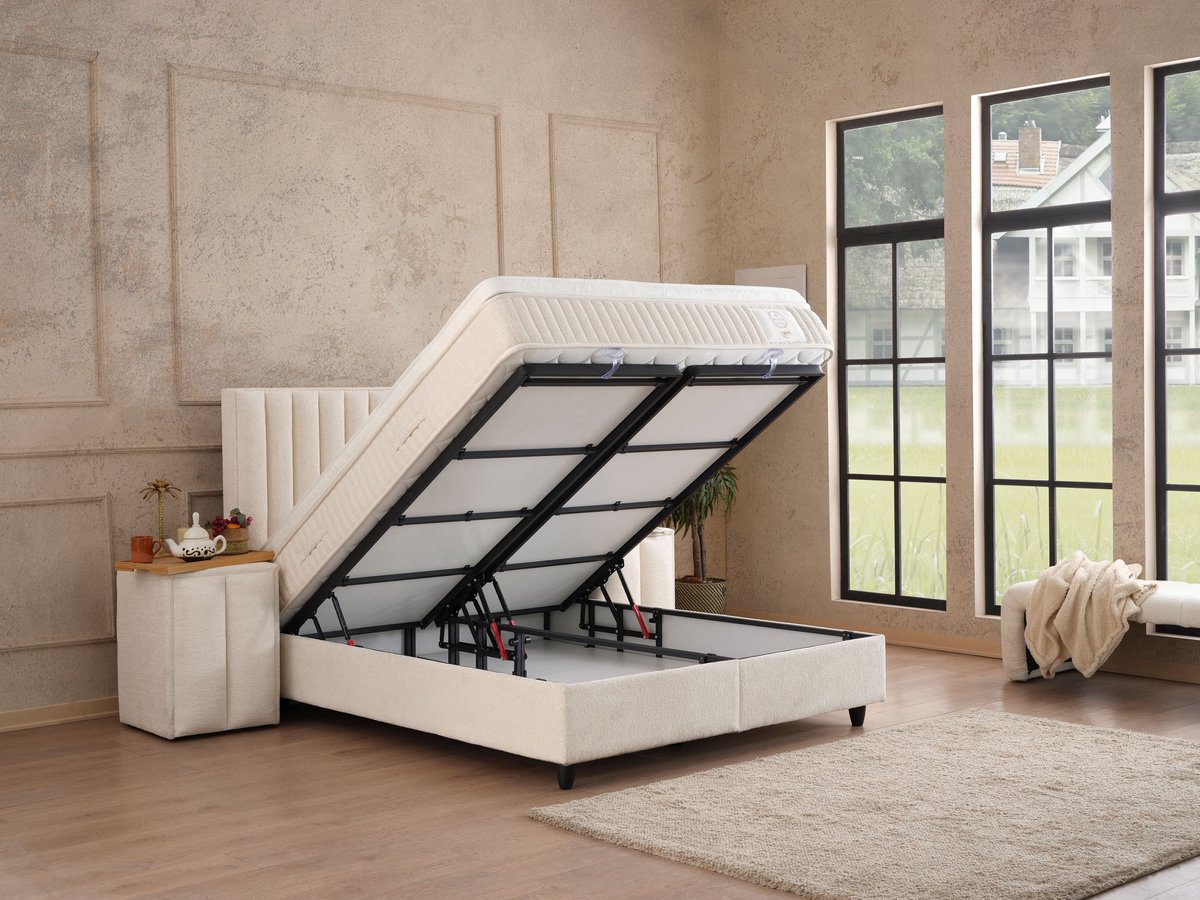 BSS Bedding Bellezza - Complete Boxspring - Boxspring 160x200 - Boxspring met Opbergruimte - Inclusief Dekbed - Bedden - Slaapkamerbed - 1 x Matras met Topper - 2 x Bedbox - 1 x Hoofdbord thumbnail 2