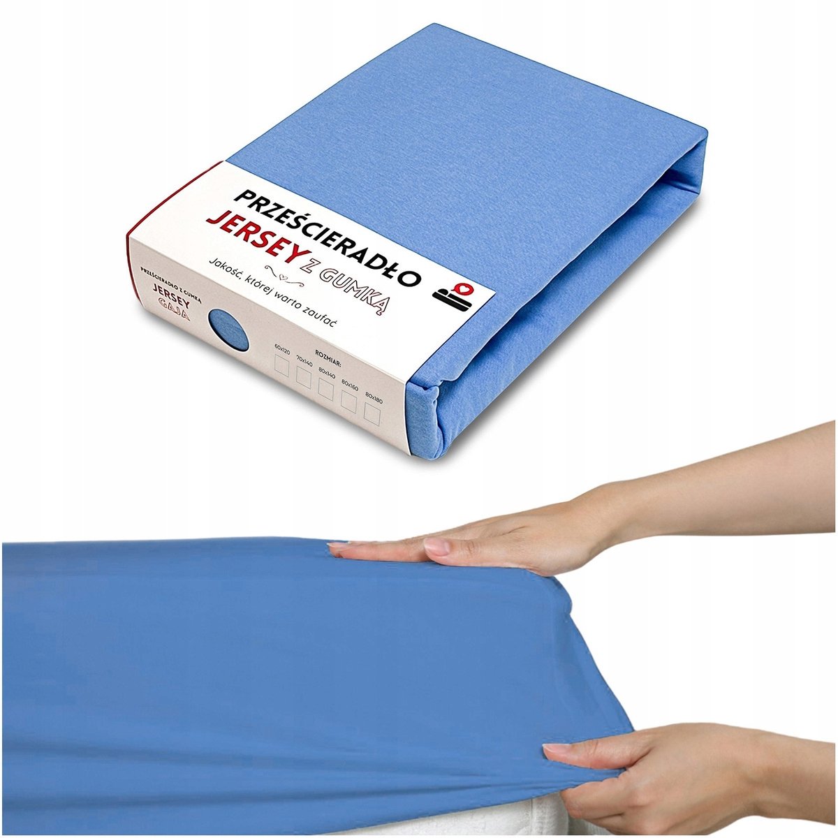 Jersey Hoeslaken 80x160 cm Blauw met Elastiek - Gaja