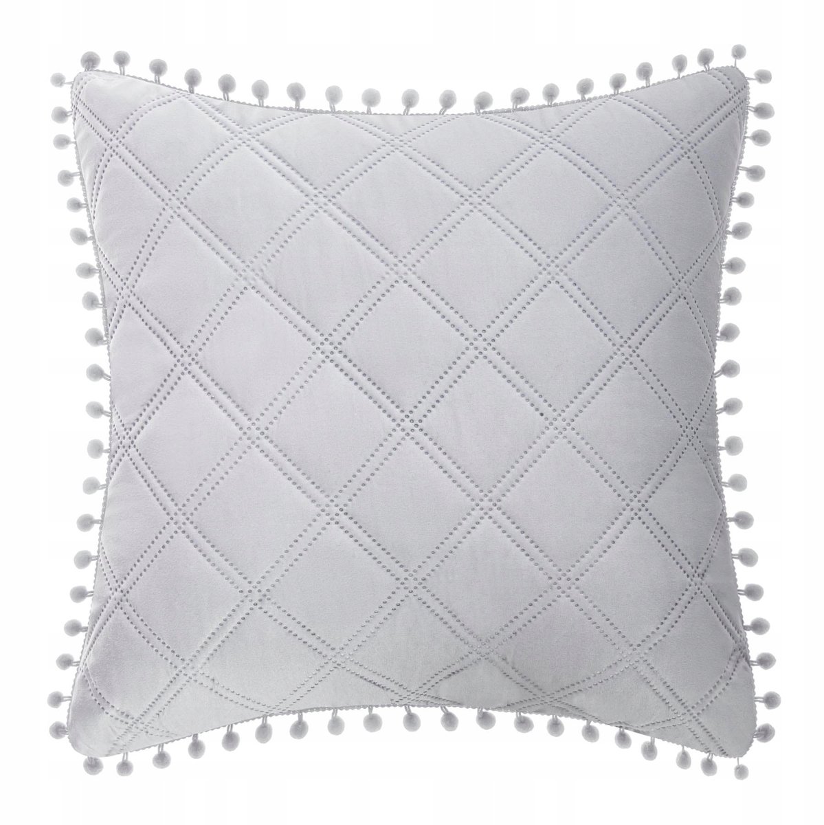 Decoratieve Kussensloop 45x45cm met Pompons - Grijs