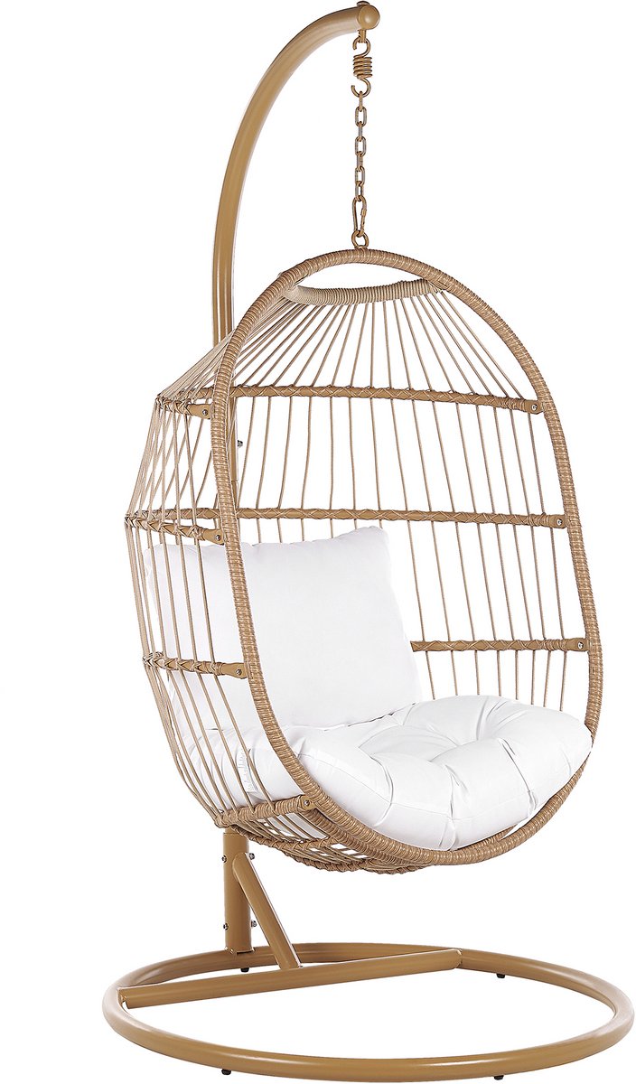 Beliani ALBA - Hangstoel - beige - PE rotan