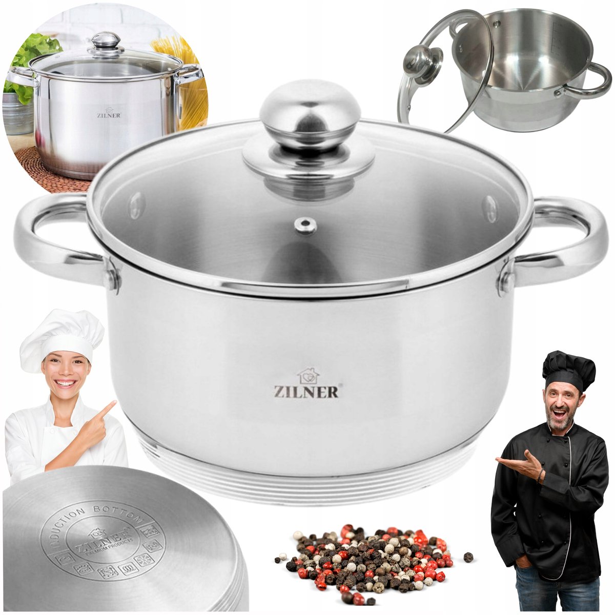 Merkloos RVS Kookpan met Deksel - 18cm, 2.5L - Geschikt voor Inductie