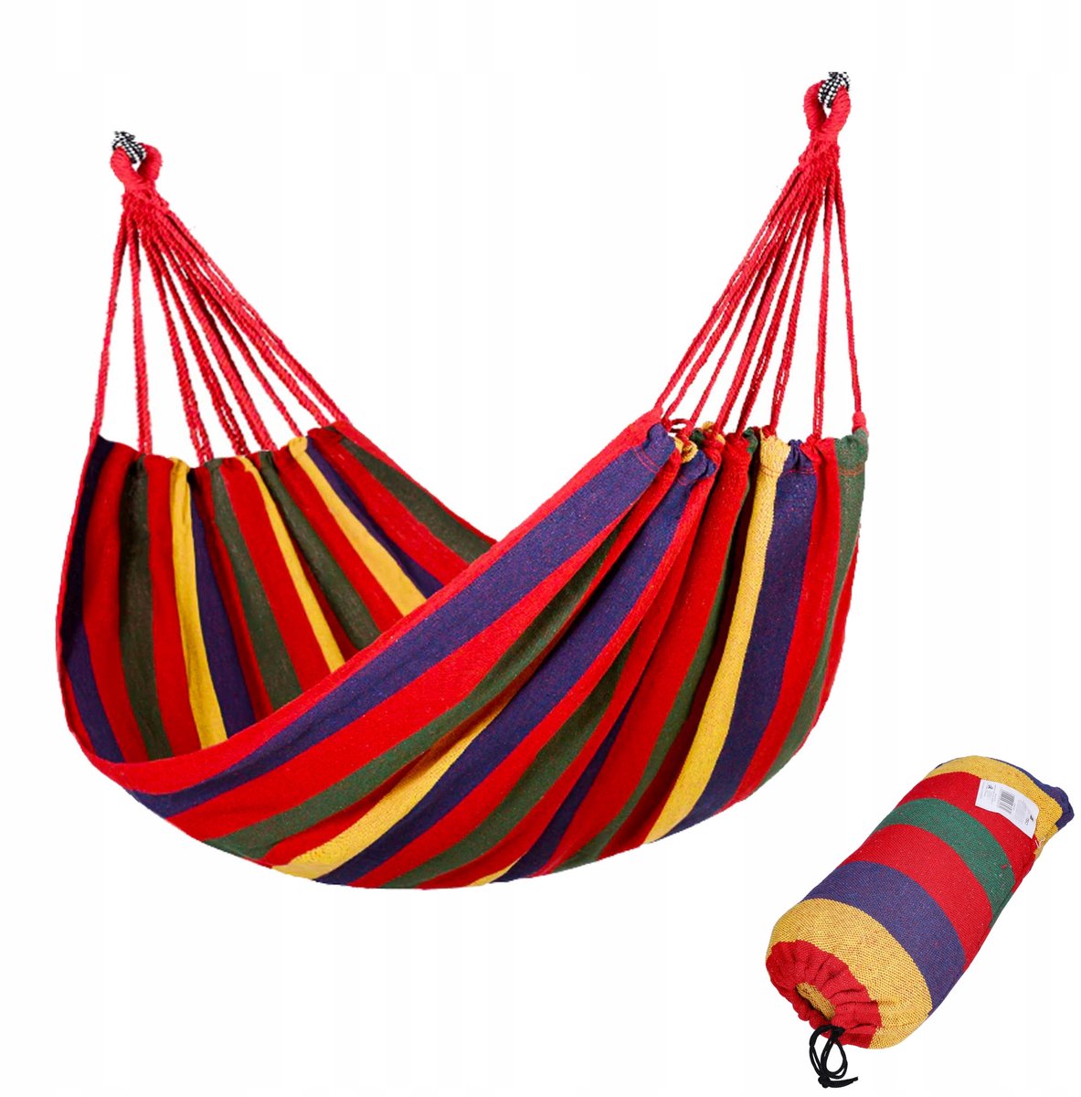 Merkloos Hangmat voor 1 persoon - Comfortabel en Draagbaar - Rood