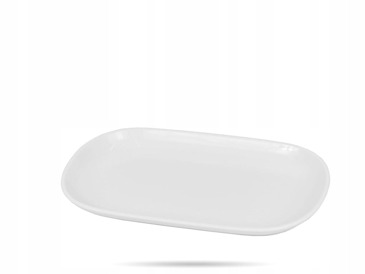 Melamine serveerschaal wit 24,2 x 15,5 x 2,5 cm