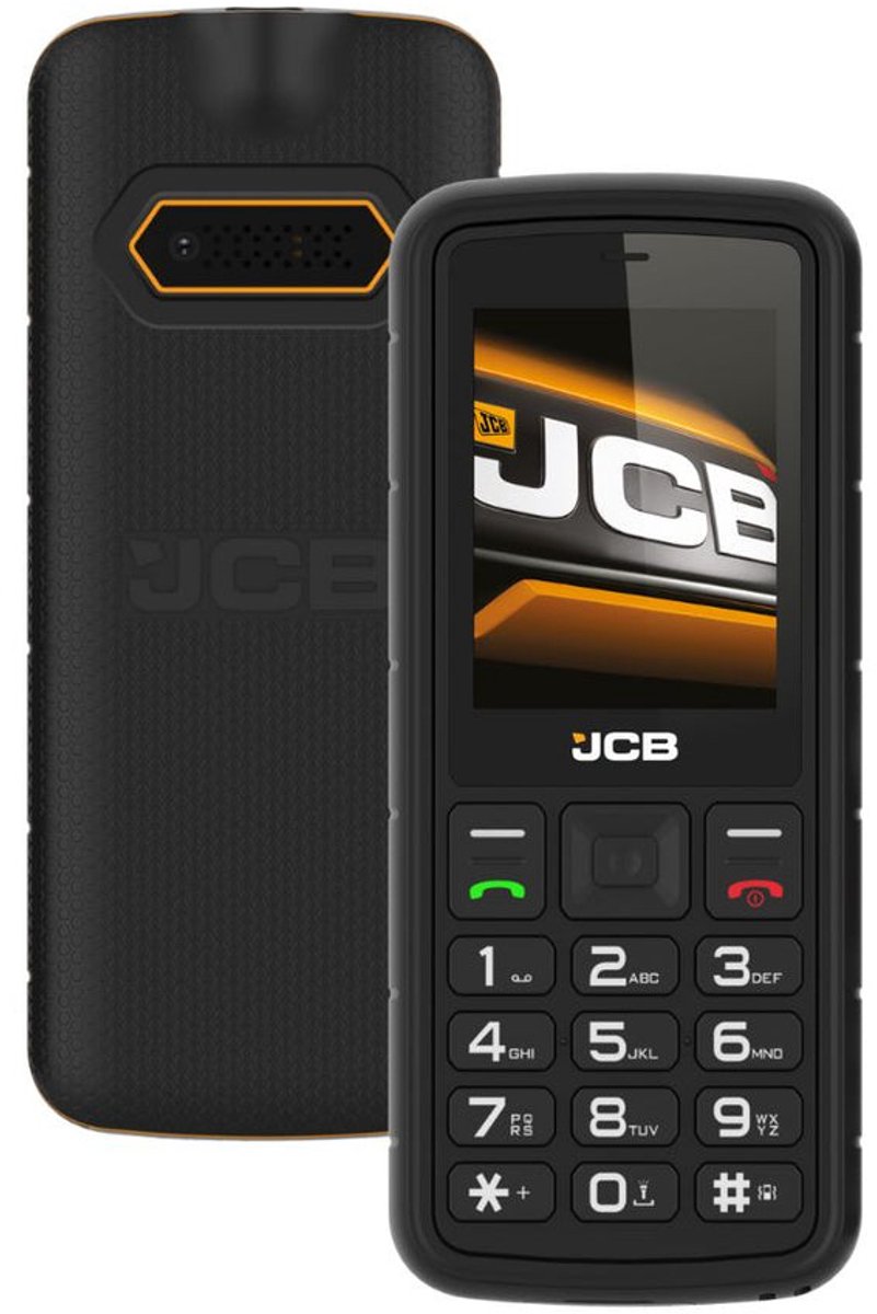 JCB Tradesman 2F - Mobiele Telefoon - 2.4'' - NanoSIM + NanoUSIM - 4G - Bluetooth 5.0 - Zwart, oranje