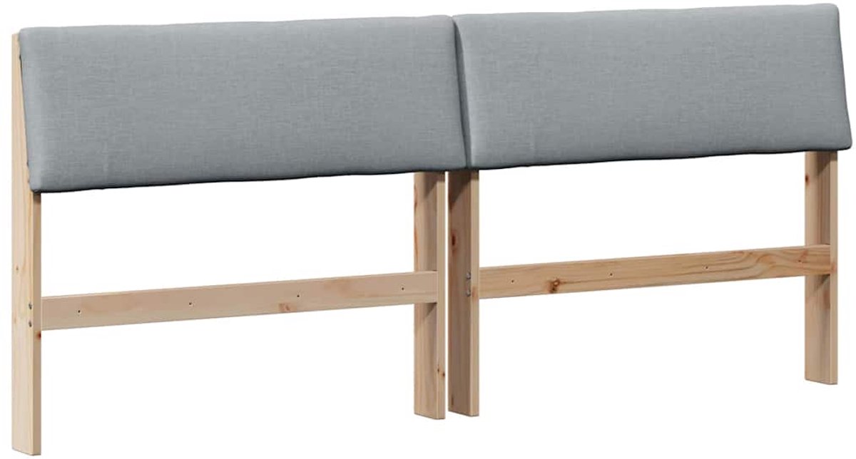 vidaXL Gestoffeerd - hoofdbord - Lichtgrijs - 180 - cm - Massief - grenenhout
