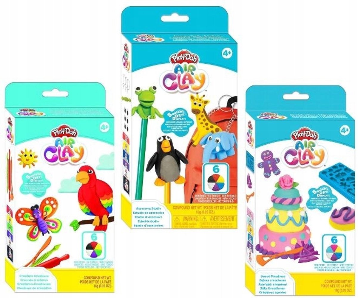 Play-Doh Air Clay Kneedough - 6 Kleuren, Willekeurig Patroon