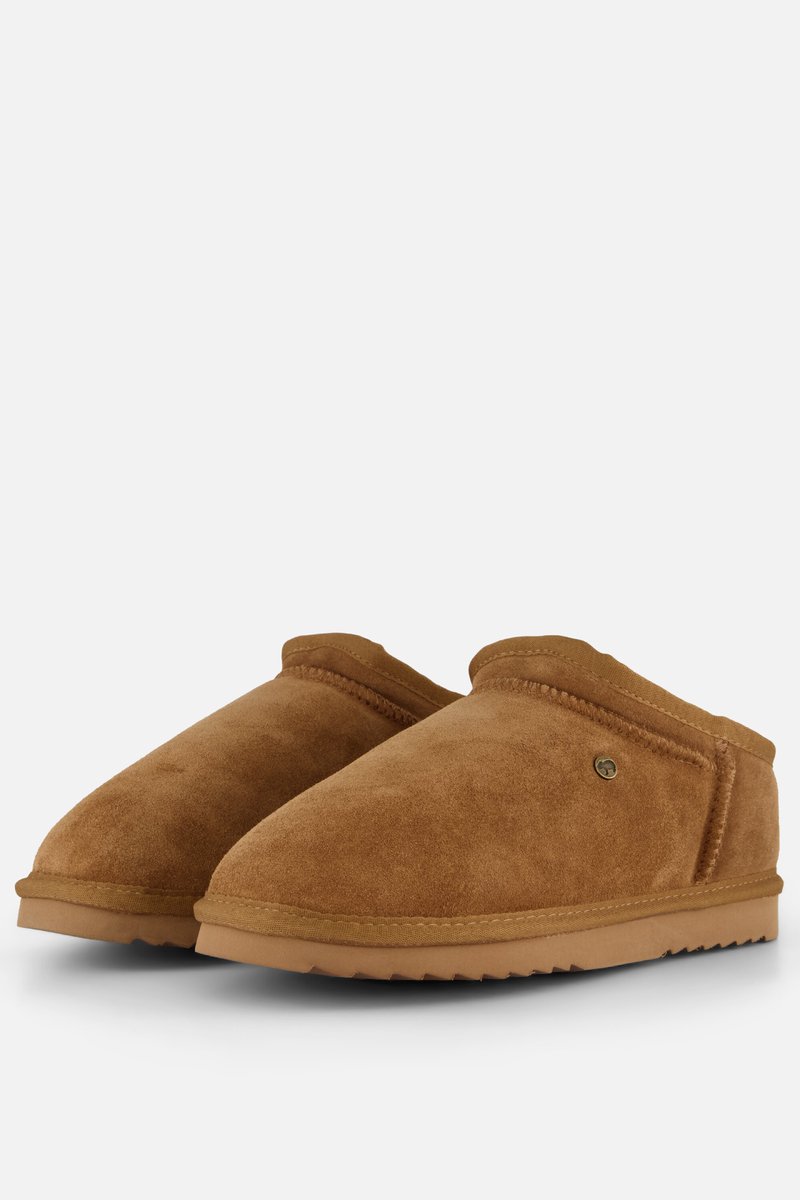 Warmbat Conner Suede Heren Sloffen - Cognac