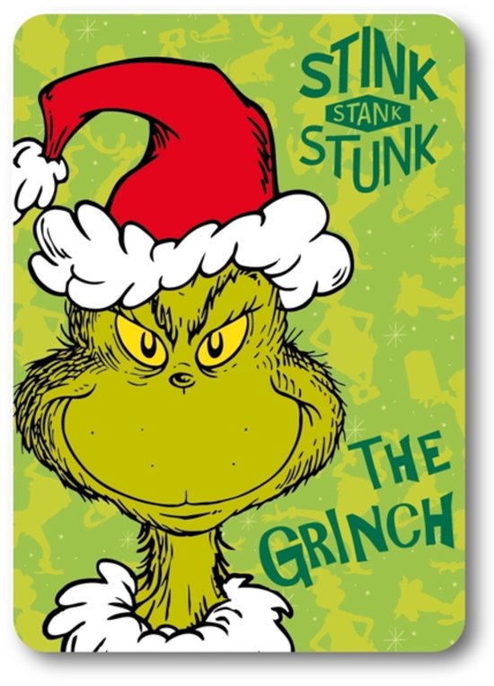 De Grinch Fleecedeken - 100 x 140 cm - Kerst - Groen