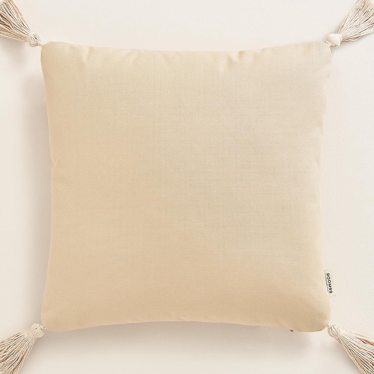Ibenzoa Decoratieve katoenen kussensloop met franjes voor een boho uitstraling verschillende kleuren