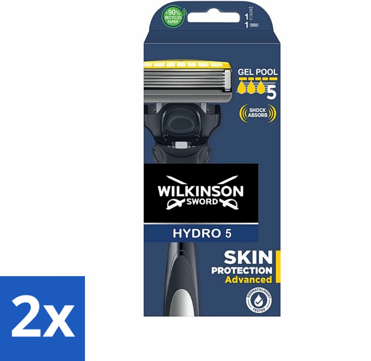 2 x Wilkinson Sword - Navulmesjes - Hydro 5 Skin Protection Advanced - Beschermend - 1 mesje - Scheermes - Scheermes 5 Mesjes - Hydro 5 - Wilkinson Sword - Scheermes Voor Mannen