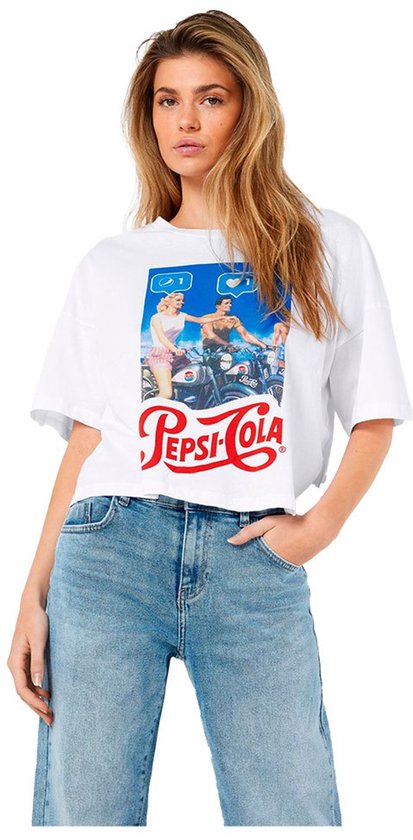 Noisy May Amy O Neck T-shirt Met Korte Mouwen Veelkleurig XS Vrouw