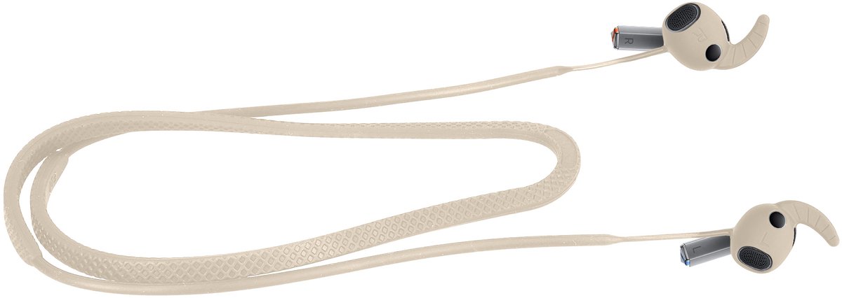 kwmobile Strap Compatible with Samsung Galaxy Buds 3 Pro - Silicone Cord Holder for Wireless Earphones - Beige