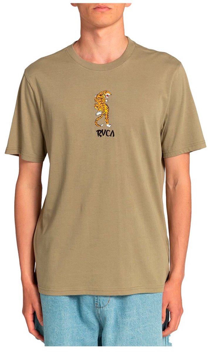 Rvca Lost Paradise Tiger T-shirt Met Korte Mouwen Beige S Man