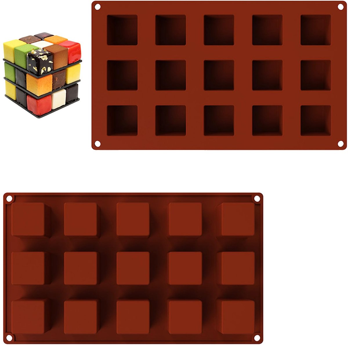 Ibenzoa® Set van 2 siliconen bakvormen voor chocolade en zoete lekkernijen